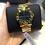 Marc Jacobs Amy Blue Dial Gold Steel Strap Watch for Women - MBM3166
