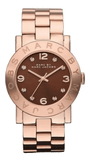 Marc Jacobs Amy Brown Dial Rose Gold Steel Strap Watch for Women - MBM3167