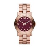 Marc Jacobs Amy Purple Rose Gold Steel Strap Watch for Women - MBM8616