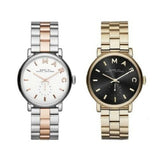 Marc Jacobs Baker White Dial Two Tone Steel Strap Watch for Women - MBM3312
