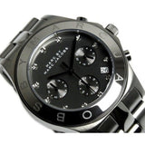 Marc Jacobs Blade Chronograph Black Dial Black Steel Strap Watch for Women - MBM3103