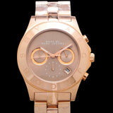 Marc Jacobs Blade Chronograph Brown Dial Rose Gold Steel Strap Watch for Women - MBM3308