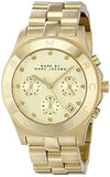 Marc Jacobs Blade Chronograph Gold Dial Gold Steel Strap Watch for Women - MBM3101