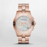 Marc Jacobs Blade Chronograph Mother of Pearl White Dial Rose Gold Steel Strap Watch for Women - MBM8637