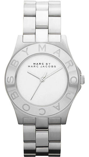 Marc Jacobs Blade Chronograph Silver Dial Silver  Steel Strap Watch for Women - MBM3125