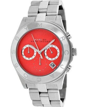 Marc Jacobs Blade Orange Dial Silver Steel Strap Watch for Women - MBM3306