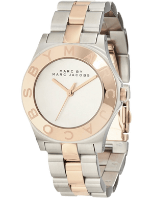 Marc Jacobs Blade Silver Dial Two Tone Steel Strap Watch for Women - MBM3129