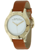 Marc Jacobs Blade White Dial Brown Leather Strap Watch for Women - MBM1218