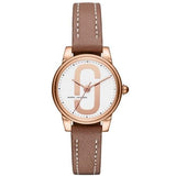Marc Jacobs Corie White Dial Brown Leather Strap Watch for Women - MJ1581