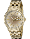 Marc Jacobs Fergus Gunmetal Grey Dial Gold Steel Strap Watch for Women - MBM3429