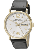 Marc Jacobs Fergus White Dial Black Leather Strap Watch for Men - MBM5081