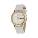 Marc Jacobs Fergus White Dial White Leather Strap Watch for Women - MBM8653