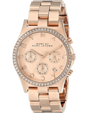 Marc Jacobs Henry Chronograph Rose Gold Dial Rose Gold Steel Strap Watch for Women - MBM3118