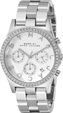 Marc Jacobs Henry Chronograph Silver Dial Silver Steel Strap Watch for Women - MBM3104