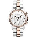 Marc Jacobs Henry Chronograph Silver Dial Two Tone Steel Strap Watch for Women - MBM3106