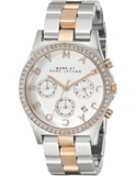 Marc Jacobs Henry Chronograph Silver Dial Two Tone Steel Strap Watch for Women - MBM3106