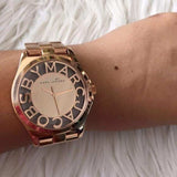 Marc Jacobs Henry Rose Gold Dial Rose Gold Steel Strap Watch for Women - MBM3207
