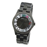 Marc Jacobs Henry Skeleton Black Dial Black Steel Strap Watch for Women - MBM3265
