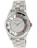 Marc Jacobs Henry Skeleton Silver Dial Silver Steel Strap Watch for Women - MBM3262