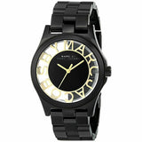 Marc Jacobs Henry Transparent Black Dial Black Steel Strap Watch for Women - MBM3255