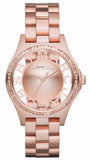 Marc Jacobs Henry Transparent Rose Gold Dial Rose Gold Steel Strap Watch for Women - MBM3339
