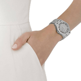 Marc Jacobs Henry Transparent Silver Dial Silver Steel Strap Watch for Women - MBM3205
