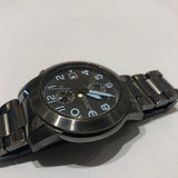 Marc Jacobs Larry Chronograph Black Dial Gunmetal Grey Steel Strap Watch for Men - MBM5031