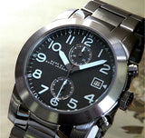 Marc Jacobs Larry Chronograph Black Dial Gunmetal Grey Steel Strap Watch for Men - MBM5031
