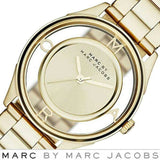 Marc Jacobs Marc Tether Transparent Gold Dial Gold Steel Strap Watch for Women - MBM3413