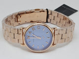 Marc Jacobs Mini Baker Blue Dial Rose Gold Steel Strap Watch for Women - MBM3285