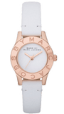 Marc Jacobs Mini Blade White Dial White Leather Strap Watch for Women - MBM1207