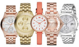 Marc Jacobs Peeker Chronograph Gold Dial Gold Steel Strap Watch for Women - MBM3393
