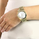 Marc Jacobs Rivera White Dial Gold Steel Strap Watch for Women - MBM3134