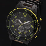 Marc Jacobs Rock Chronograph Black Dial Black Steel Strap Watch for Men - MBM5026