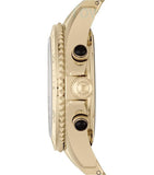 Marc Jacobs Rock Chronograph Black Dial Gold Steel Strap Watch for Women - MBM3253