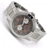 Marc Jacobs Rock Chronograph Mother of Pearl Grey Dial Silver Steel Strap Watch for Women - MBM3250