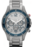 Marc Jacobs Rock Chronograph Silver Dial Silver Steel Strap Watch for Men - MBM5028