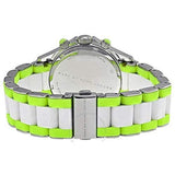 Marc Jacobs Rock Chronograph White Dial White & Green Silicone Strap Watch for Women - MBM2592