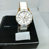 Marc Jacobs Rock Chronograph White Dial White Silicone Strap Watch for Women - MBM2546