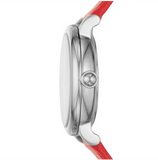 Marc Jacobs Roxy Silver Dial Red Leather Strap Watch for Women - MJ1632