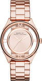 Marc Jacobs Tether Transparent Rose Gold Dial Rose Gold Steel Strap Watch for Women - MBM3414