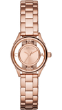 Marc Jacobs Tether Transparent Rose Gold Dial Rose Gold Steel Strap Watch for Women - MBM3417