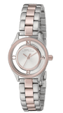 Marc Jacobs Tether Transparent White Dial Two Tone Steel Strap Watch for Women - MBM3418