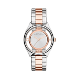 Marc Jacobs Tether Transparent White Dial Two Tone Steel Strap Watch for Women - MBM3436