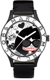 Marc Jacobs White & Black Dial Black Leather Strap Watch for Women - MBM1148