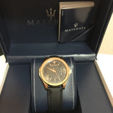 Maserati Circuito Black Dial Black Leather Strap Watch For Men - R8851127001