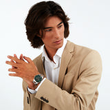 Maserati Competizione Chronograph Green Dial Two Tone Steel Strap Watch For Men - R8873600004