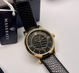 Maserati Epoca Black Dial Black Leather Strap Watch For Women - R8851118501