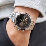 Maserati Epoca Chronograph Black Dial Silver Steel Strap Watch For Men - R8873618017
