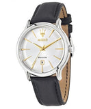 Maserati Epoca White Dial Black Leather Strap Watch For Men - R8851118002